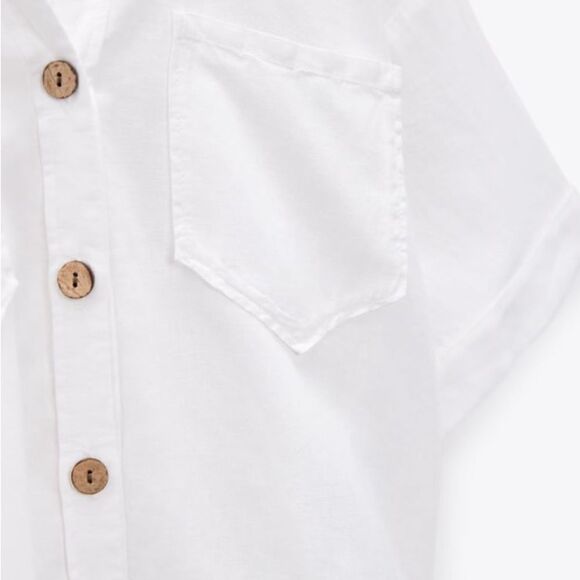 Zara Linen and Viscose Blend Blouse XS NWT - Picture 7 of 10